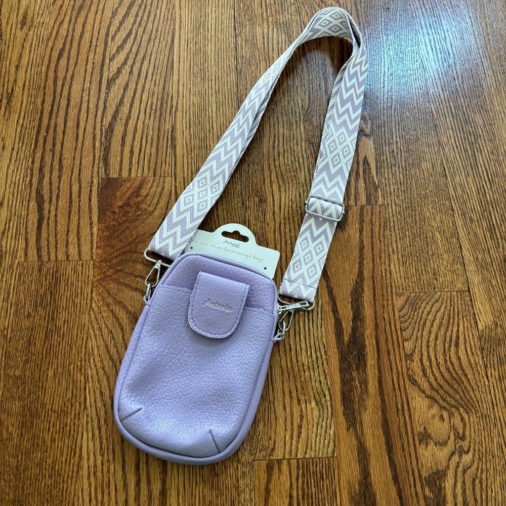 NEW Antonio Lilac Mini Faux Leather Crossbody Bag Festival Party Bag